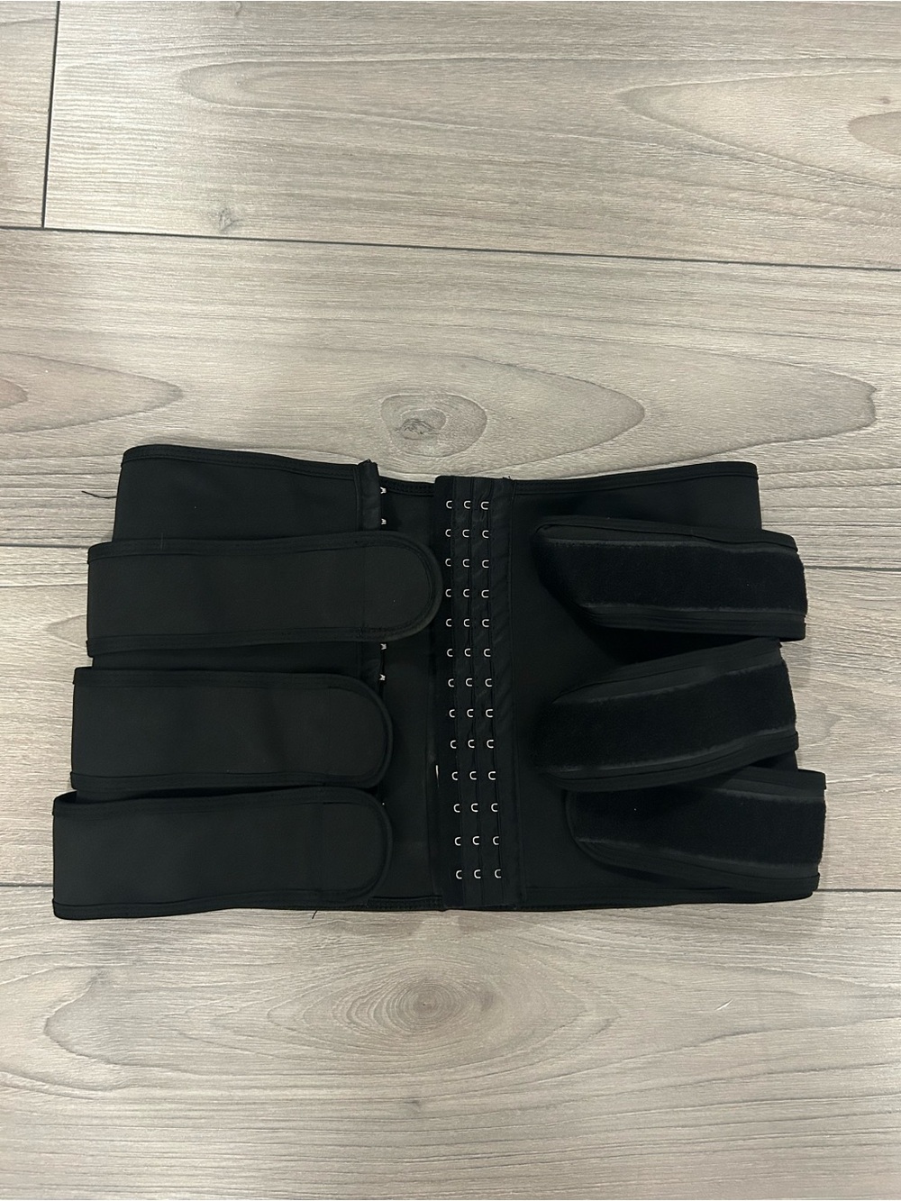 Black Waist Trainer Corset with Hook Closure